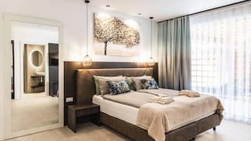 Appartamento Deluxe, 2 camere da letto | Biancheria da letto di alta qualità, copriletto in piuma