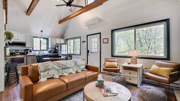 Smart TV, fireplace, foosball, table tennis