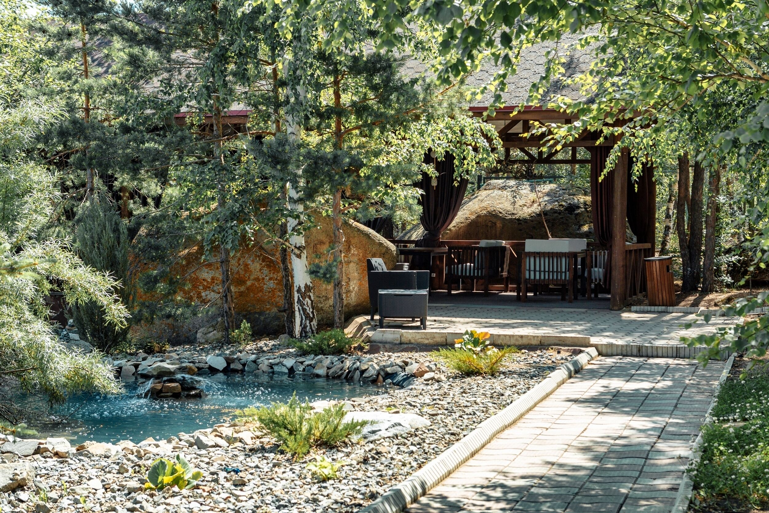Outdoor banquet area