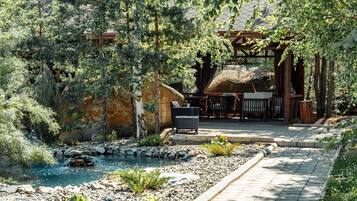 Outdoor banquet area