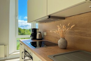 Kühlschrank, Mikrowelle, Ofen, Herdplatte