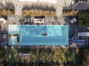 Outdoor pool, a heated pool