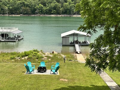 Spacious Lake house with Double Boat Dock & Gently Sloping Lot