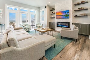 Televisión de pantalla plana, chimenea