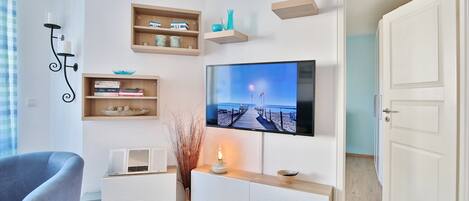 TV, DVD player, stereo