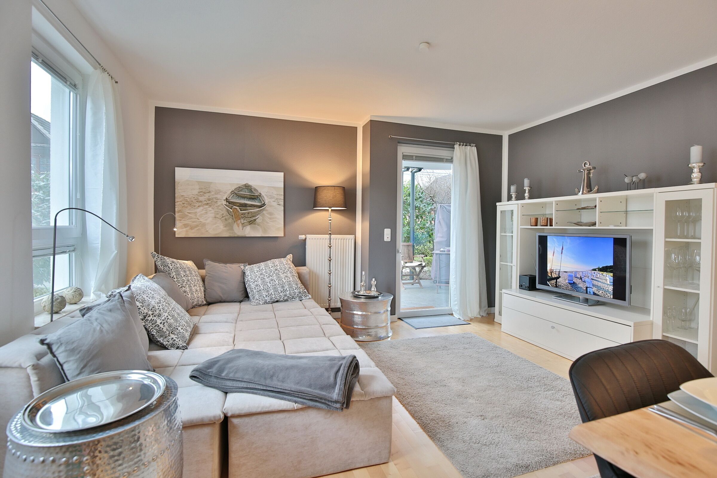 TV, DVD player, stereo