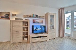 TV, DVD player, stereo