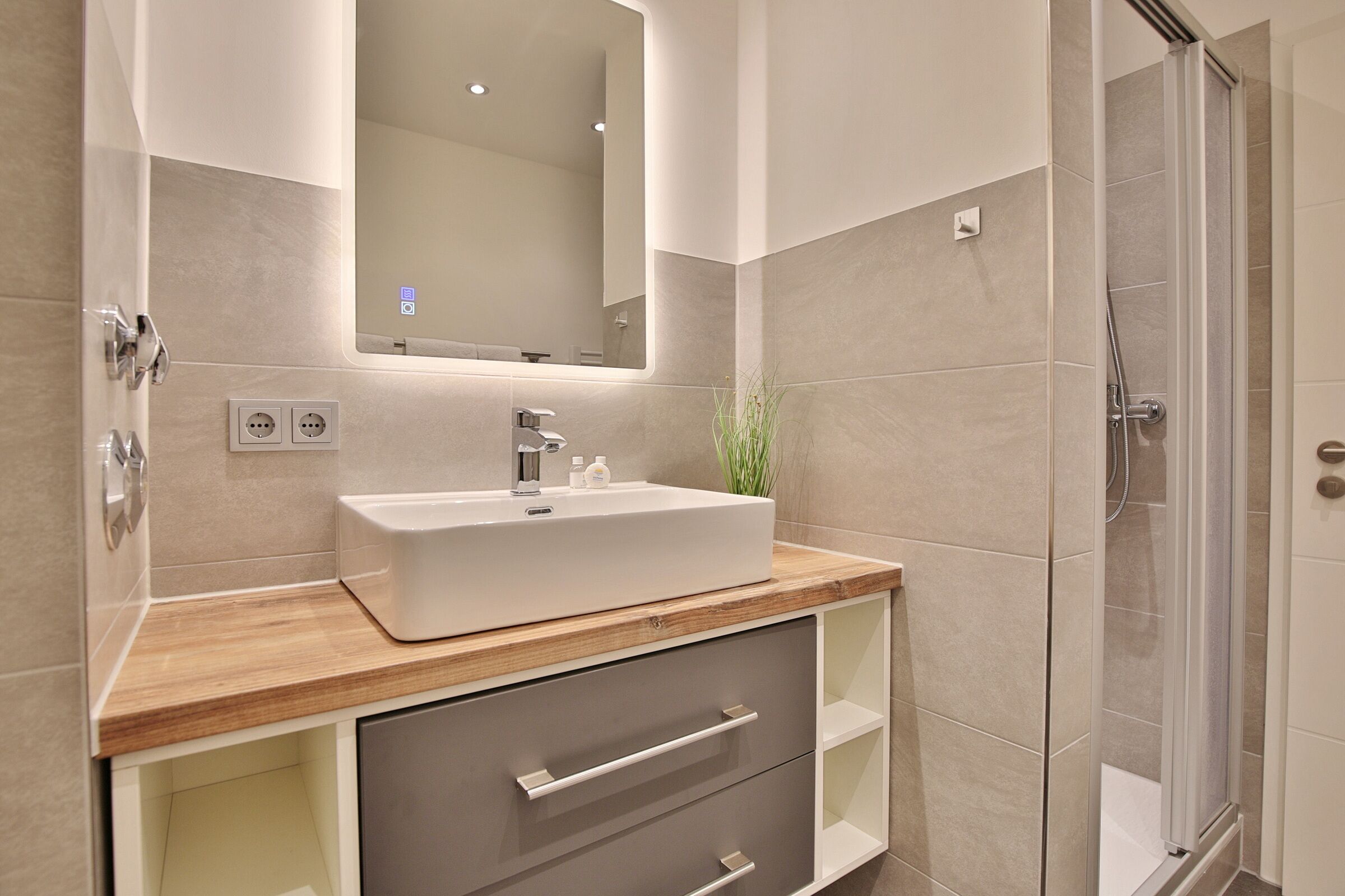 Shower, hair dryer