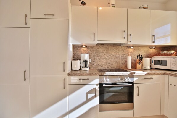 Kühlschrank, Mikrowelle, Ofen, Herdplatte