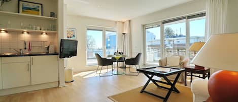 TV, DVD player, stereo