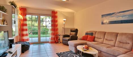 TV, DVD player, stereo