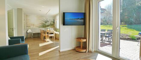 TV, DVD player, stereo