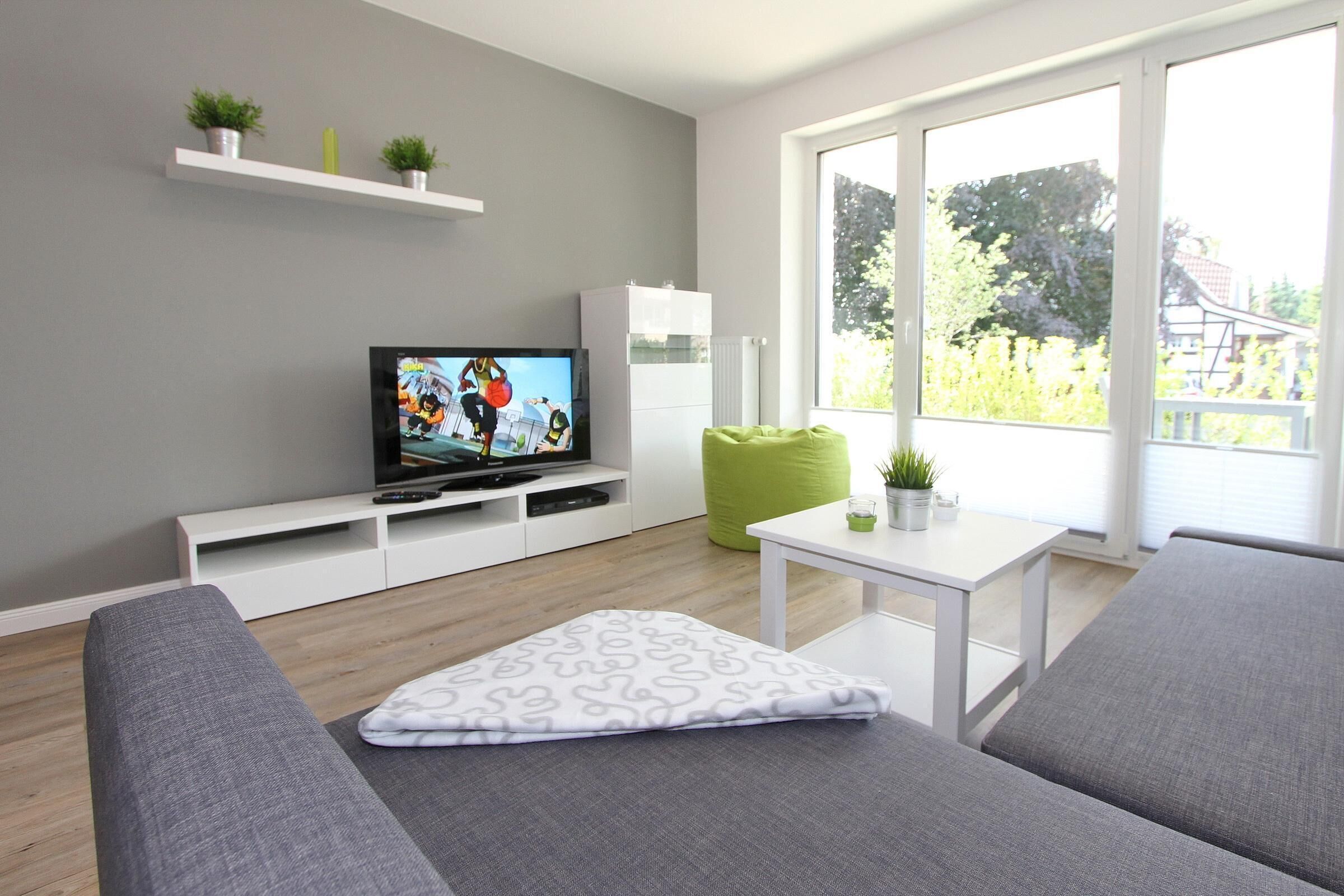 TV, DVD player, stereo