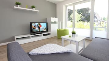 TV, DVD player, stereo