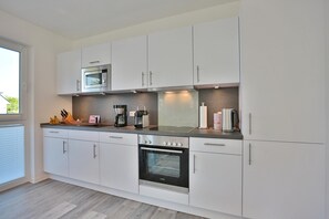 Kühlschrank, Mikrowelle, Herdplatte, Geschirrspüler