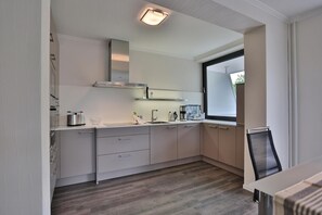 Kühlschrank, Mikrowelle, Herdplatte, Geschirrspüler
