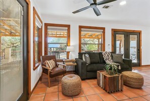 TV, fireplace, foosball, table tennis