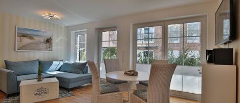 TV, DVD player, stereo