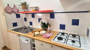 Fridge, microwave, stovetop, dishwasher