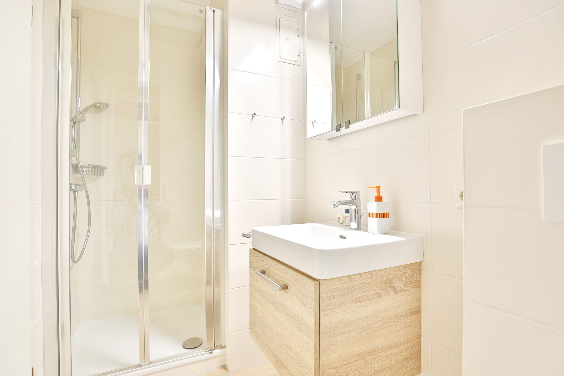 Shower, hair dryer