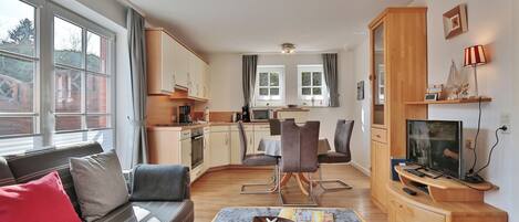 TV, DVD player, stereo