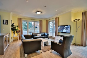 TV, DVD player, stereo