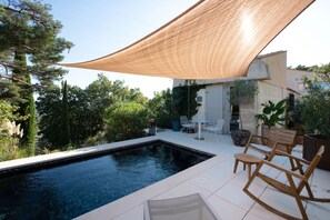 Piscine extérieure, piscine chauffée