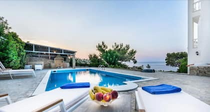 A seafront villa with swimming pool