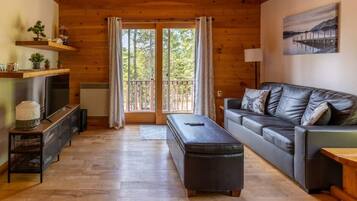 Télévision, cheminée, baby-foot