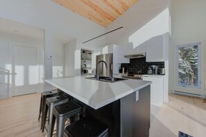 Fridge, microwave, oven, dishwasher - Le 33 | Private Spa near Le Massif (Petite-Rivière-Saint-François)