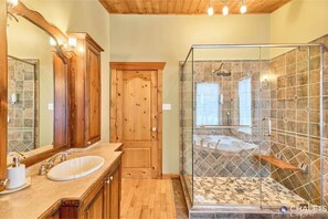 Bathtub, hair dryer, towels