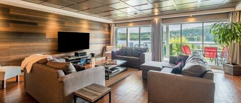 Fernseher, Kamin, Bücher