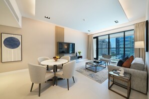 Luxury One Bedroom Apartment with Balcony | Living area - Cheval Maison - The Palm Dubai (Dubai)