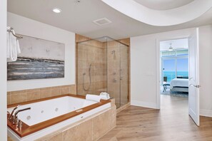 Combined shower/bathtub, jetted bath, hair dryer, bidet - Turquoise Place C1501 | Gorgeous Updates! Oversized, hot tub/grill on deck, huge slide for kids! (Orange Beach)