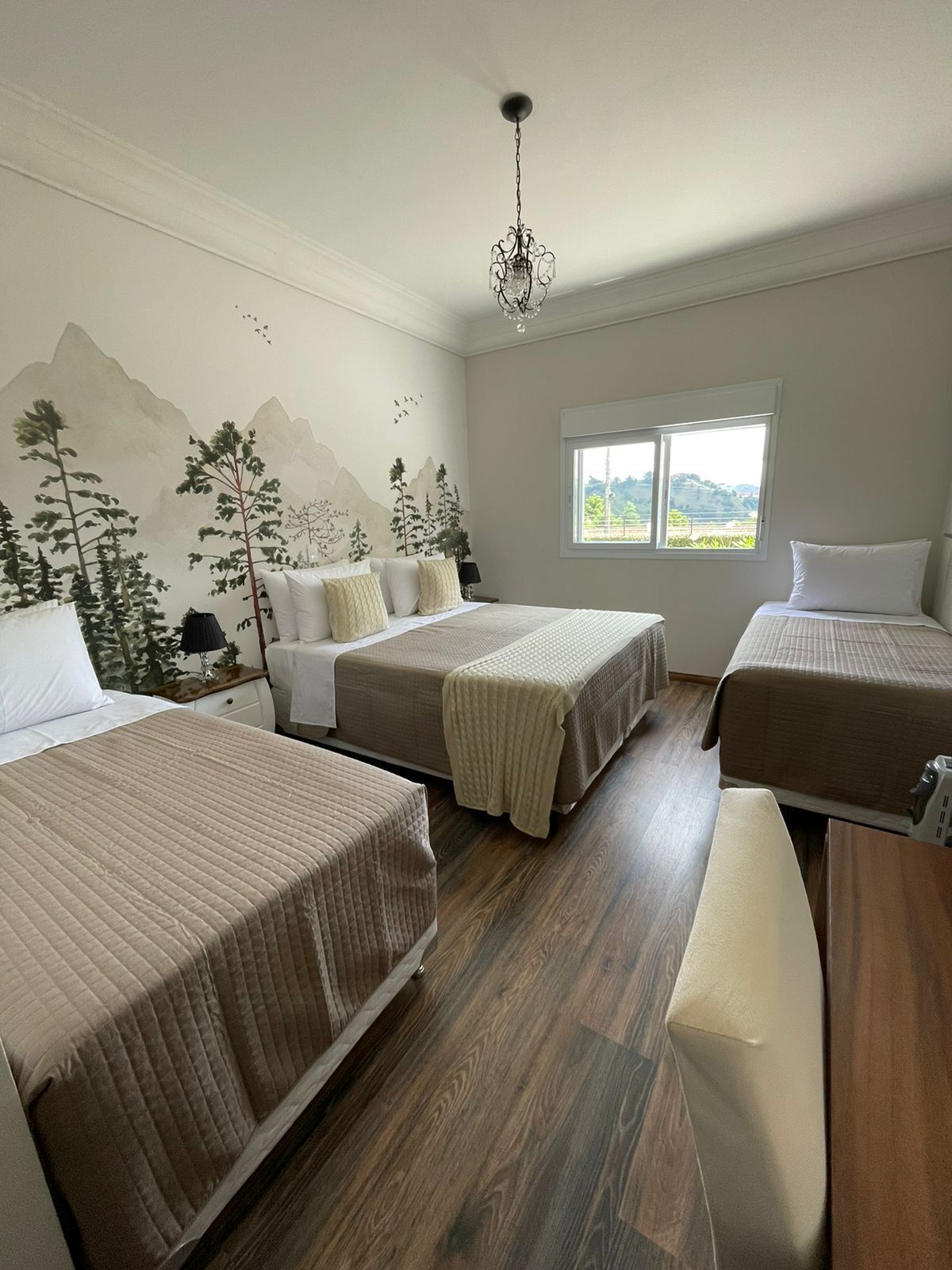 Desk, free WiFi, bed sheets