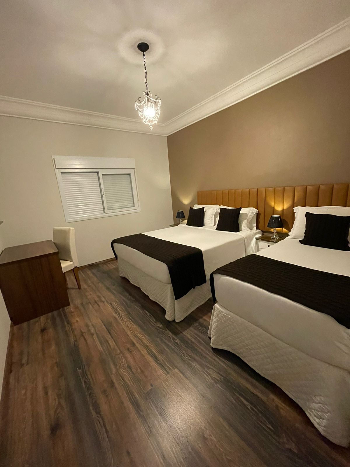 Desk, free WiFi, bed sheets