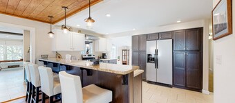 Spacious home with fireplace, washer/dryer, AC & yard with firepit