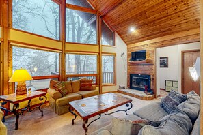 TV, fireplace, DVD player