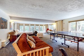 TV, ping pong, books