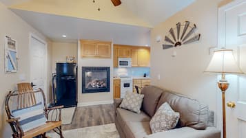 Televisión y chimenea