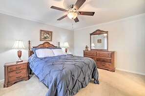 2 bedrooms, desk, iron/ironing board, travel cot