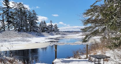 WATERFRONT "Rivah Lodge",
ULTIMATE "OFF GRID" Experience
Nice drive to Acadia