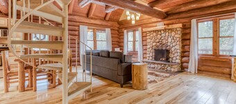 Mountain view, dog-friendly cabin with fireplace, washer/dryer, grill, & hot tub