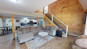 TV - Secluded modern cabin, with hot tub (Logan)