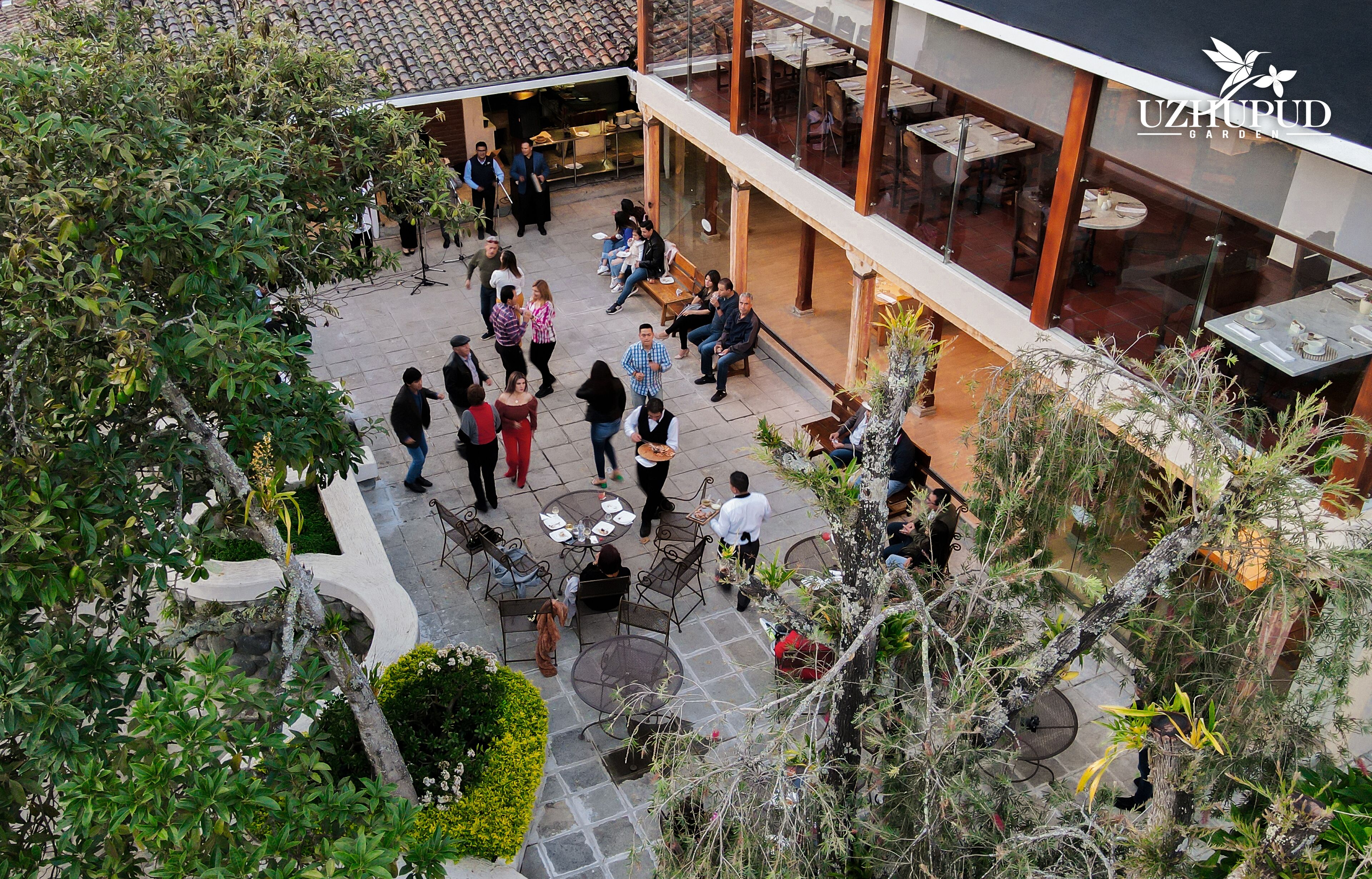 Outdoor banquet area