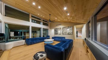 Luxury Chalet | Living area | 75-inch flat-screen TV with digital channels, TV