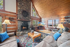 TV, caminetto, lettore DVD