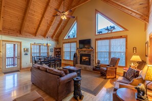 Flachbildfernseher, Kamin, DVD-Player