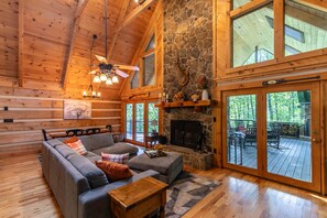 TV, fireplace - Lakeview- hot tub, pet friendly, lake views, catch and release fishing (Vilas)