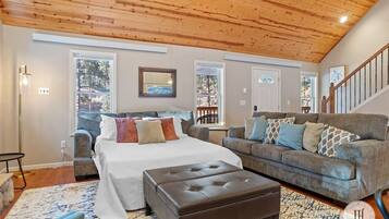 Smart TV, fireplace, video games, ping pong